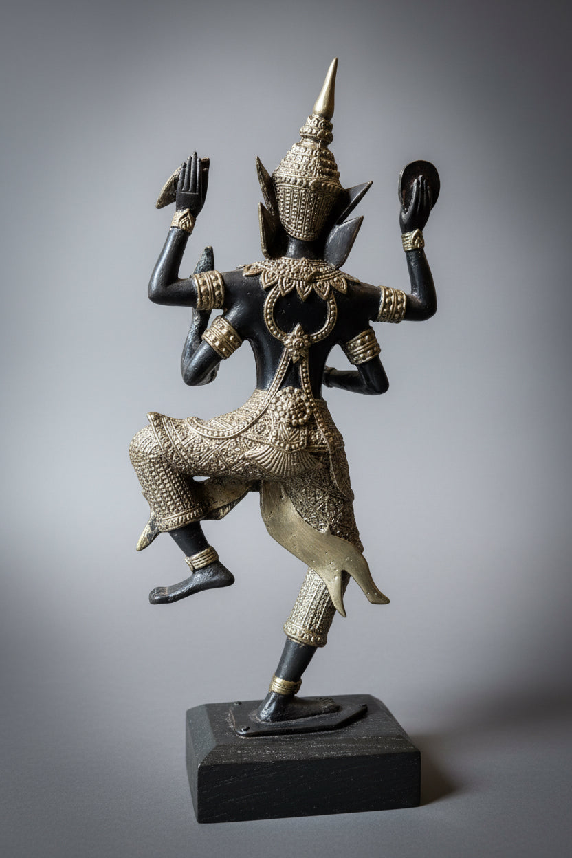 Vintage Thai bronze figurine of Shiva Nataraja.