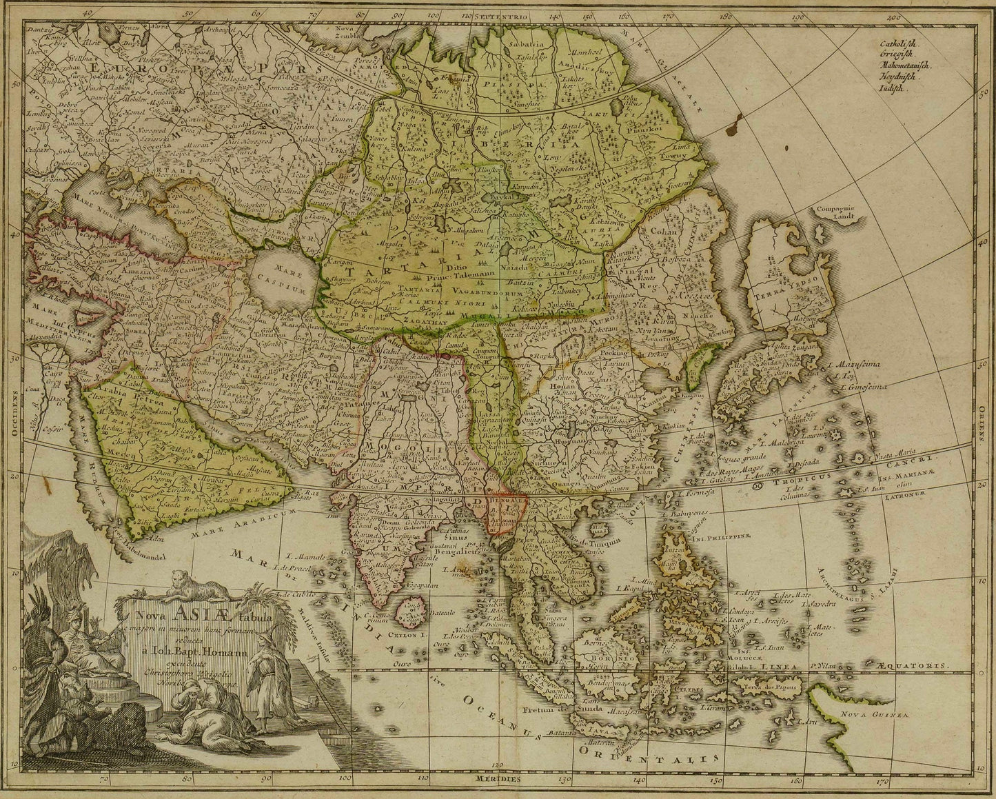 NOVA ASIAE TABULA - MAP OF ASIA - Christoph Weigel and J. B. Homann