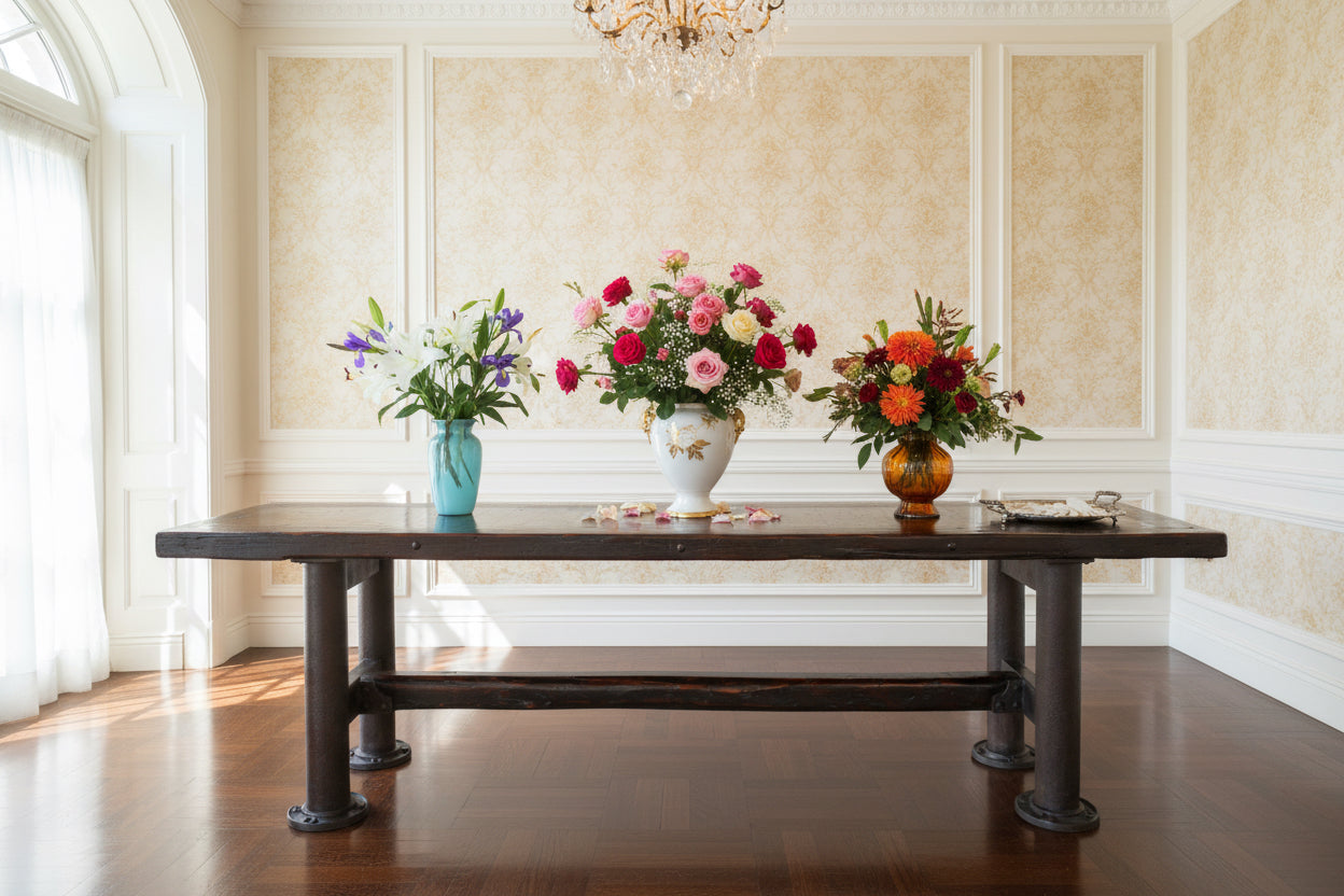 Steam Punk style Oregon Pine long Table/Server