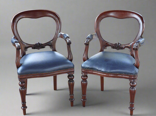 Pair of mahogany Victorian style Armchairs/Carvers