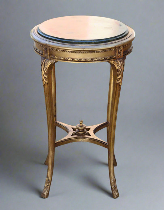 French style gilt wood marble topped Side Table