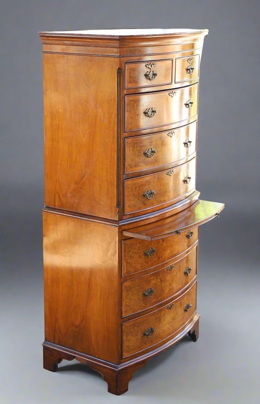 Walnut and mahogany Tallboy