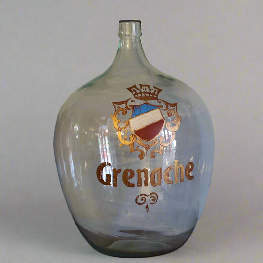 French Hand Blown Demijohn Glass Bottle