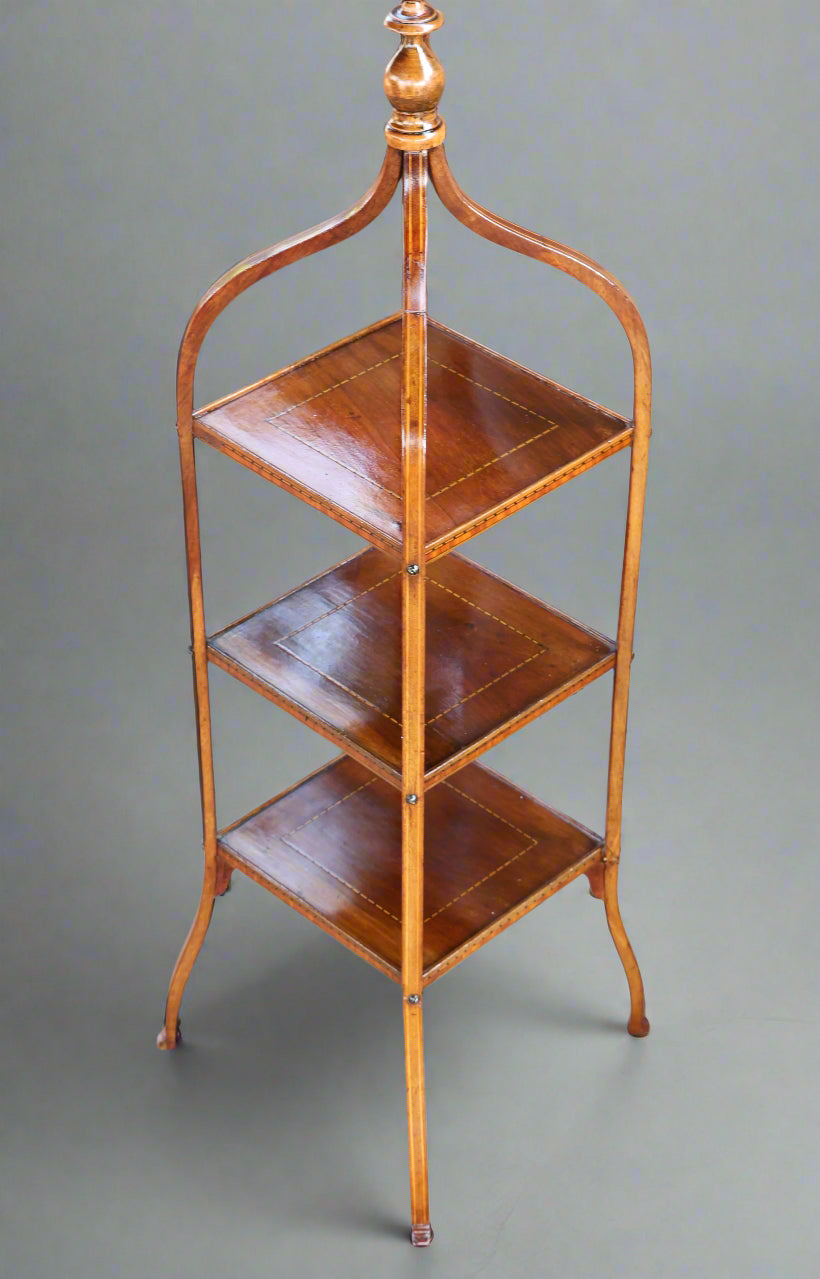 Edwardian inlaid mahogany Cake Stand