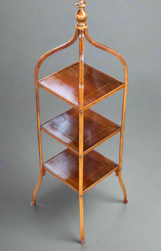 Edwardian inlaid mahogany Cake Stand