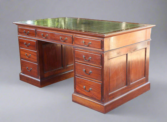 Mahogany Pedestal leather topped Desk