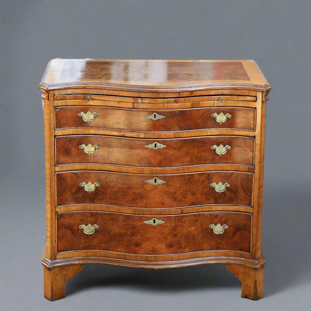 Edwardian mahogany & walnut Batchelor's Chest of Drawers