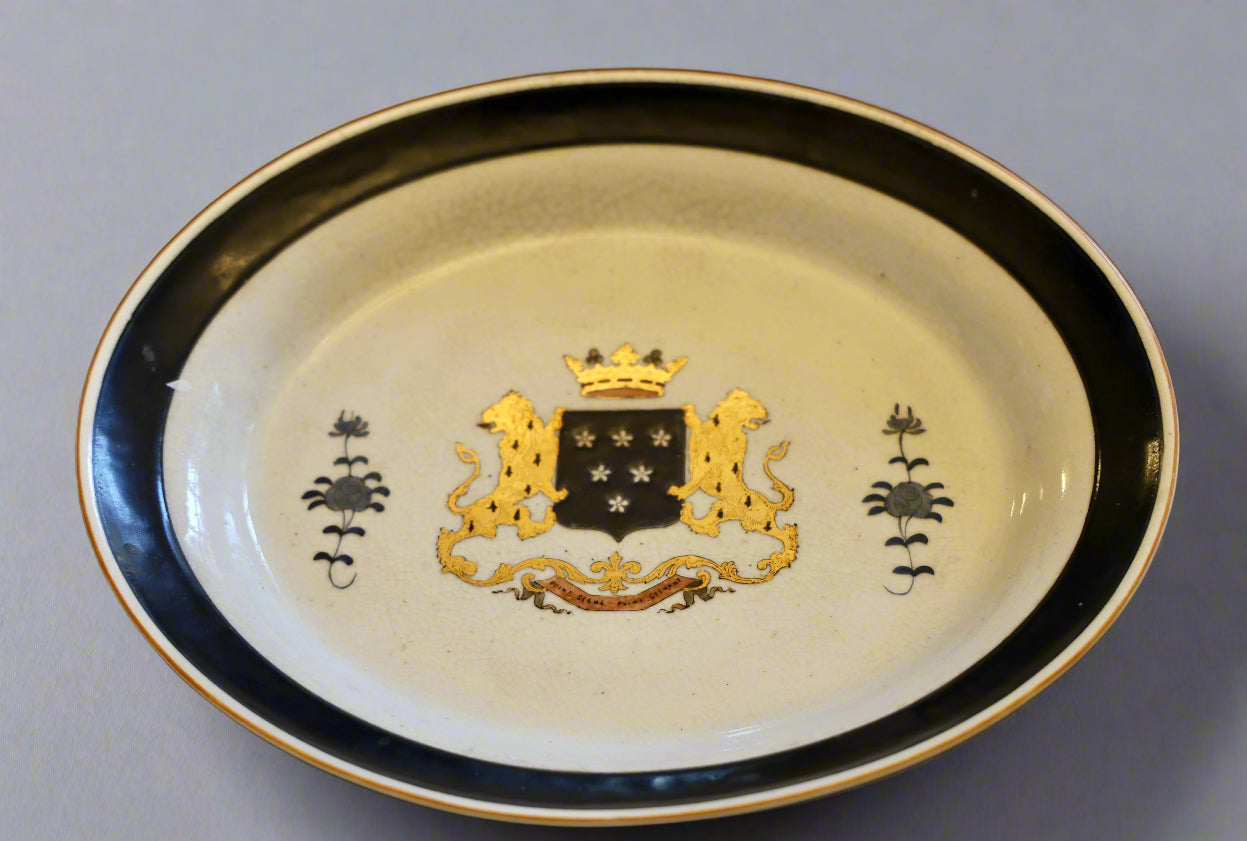 Armorial Chinese Blue and White Tureen and Platter