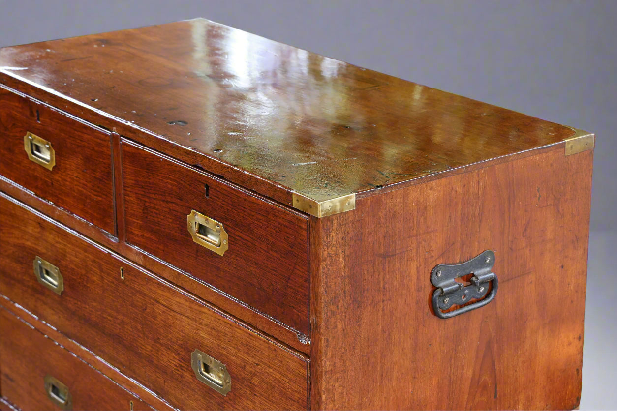 Victorian teak Military Campaign Chest