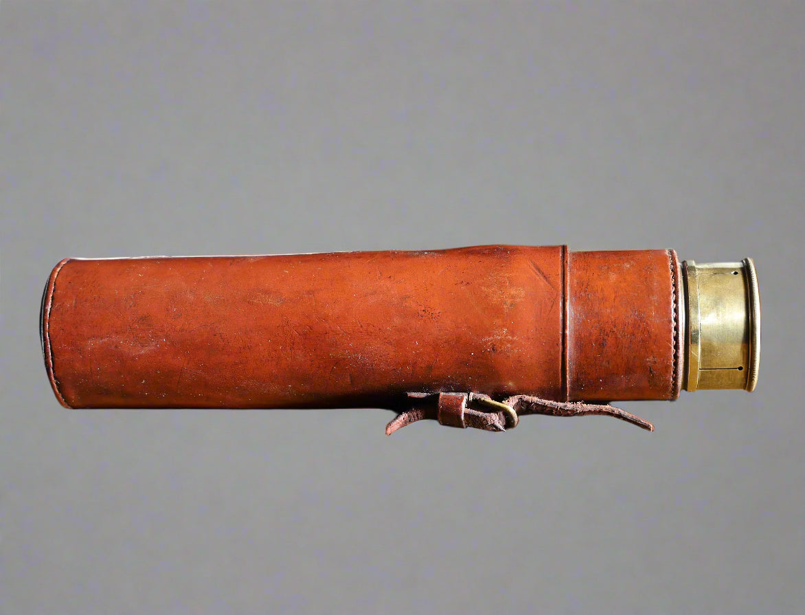 19th Century Lord Bury four draw brass and leather-covered Telescope by J. H. Steward of The Strand London