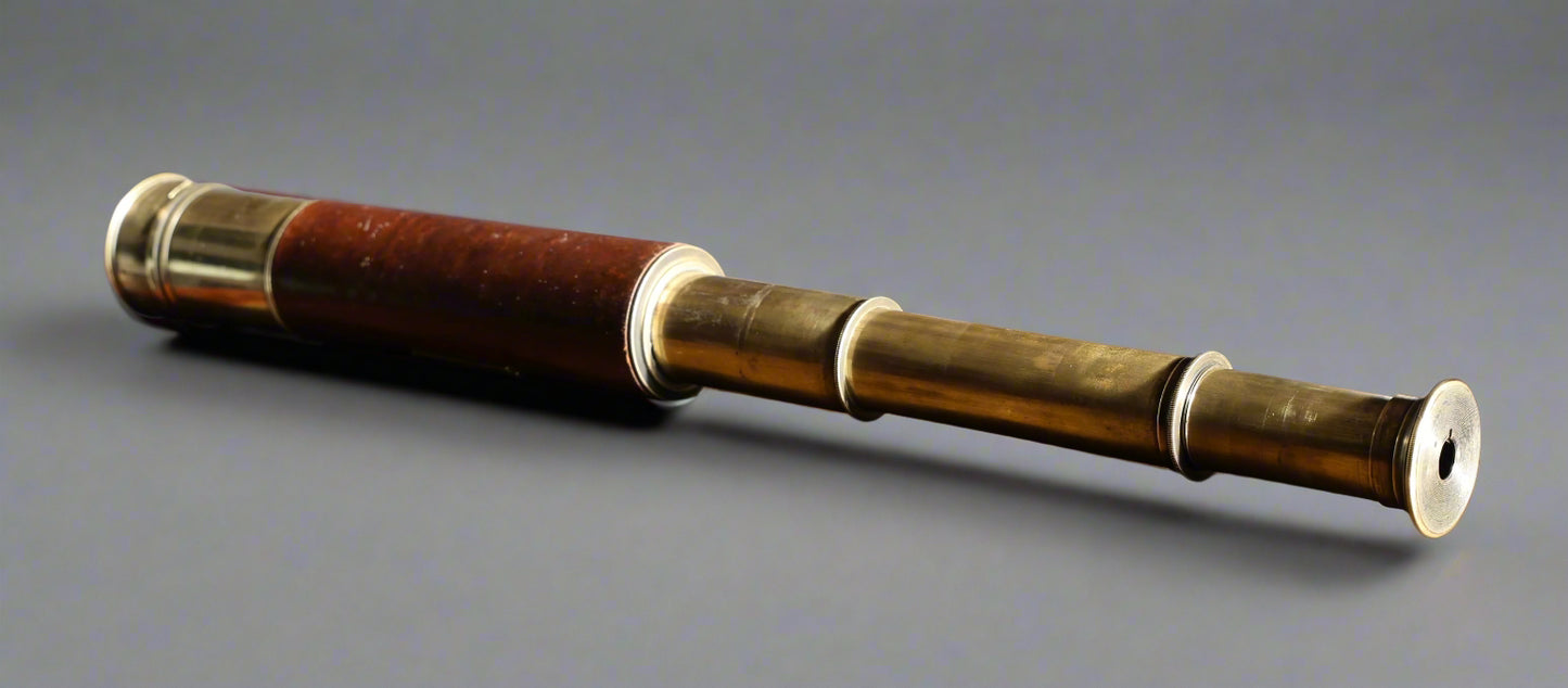 19th Century Lord Bury four draw brass and leather-covered Telescope by J. H. Steward of The Strand London