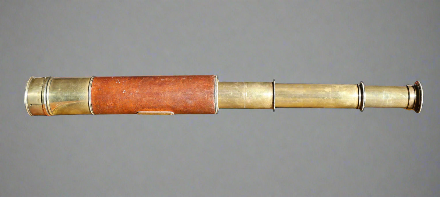 19th Century Lord Bury four draw brass and leather-covered Telescope by J. H. Steward of The Strand London