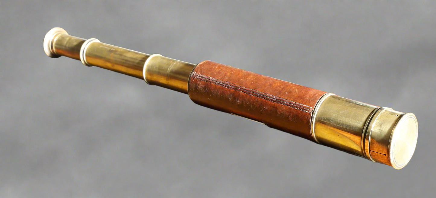 19th Century Lord Bury four draw brass and leather-covered Telescope by J. H. Steward of The Strand London