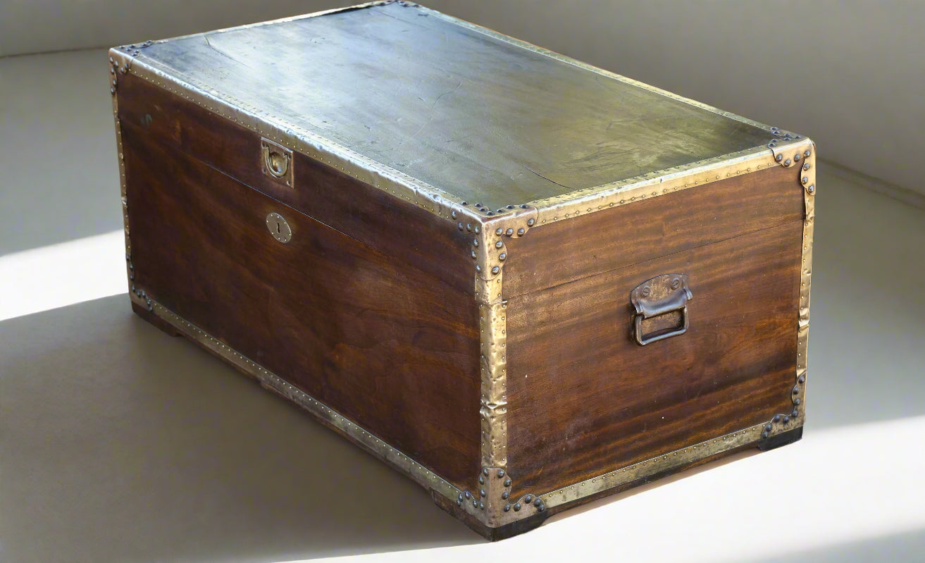 Brass bound camphor wood Chest