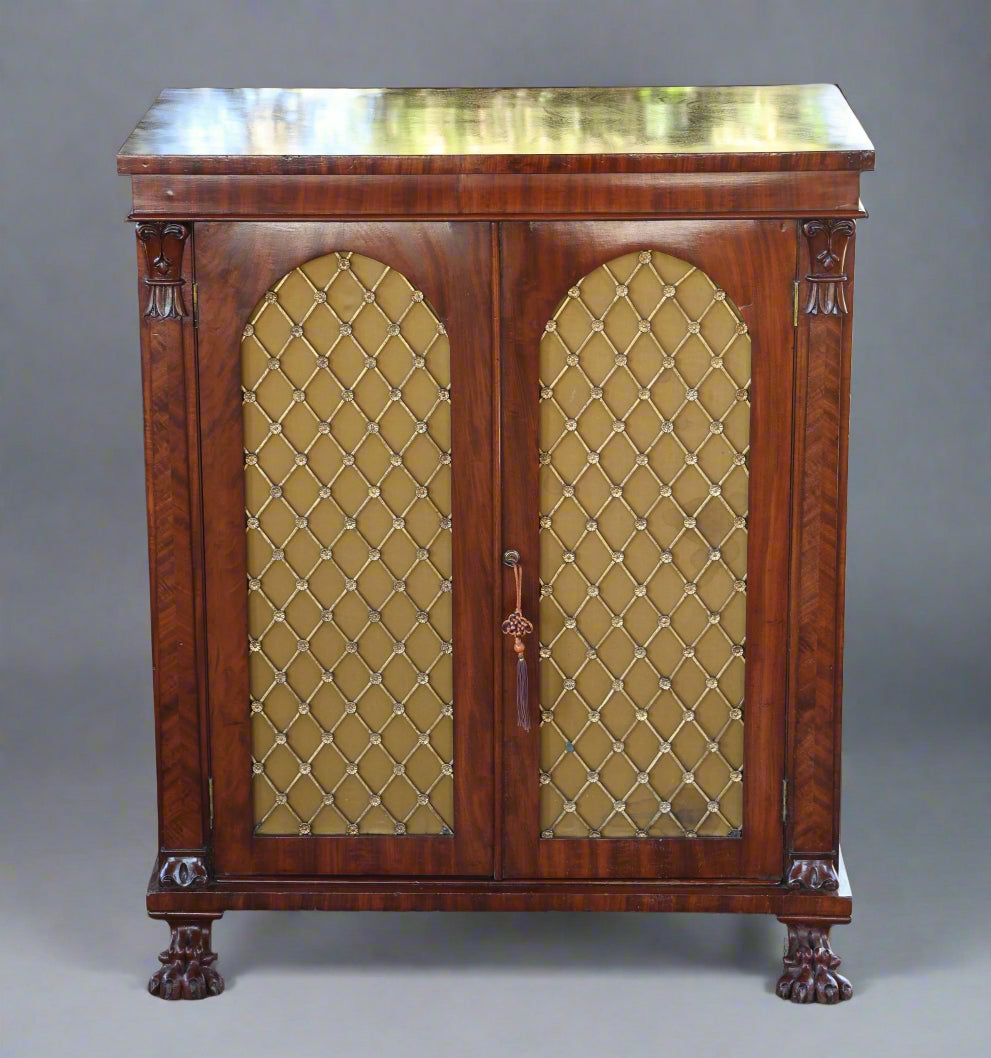 A Regency mahogany Side Cabinet. H104 W87 D46.