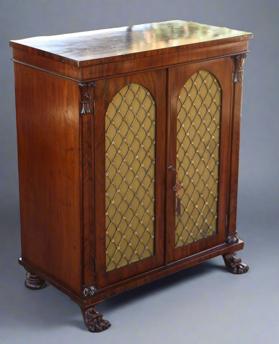 A Regency mahogany Side Cabinet. H104 W87 D46.