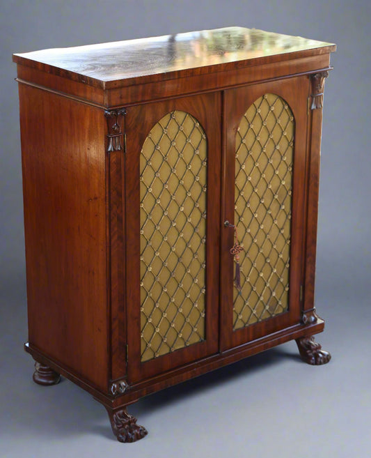 A Regency mahogany Side Cabinet. H104 W87 D46.