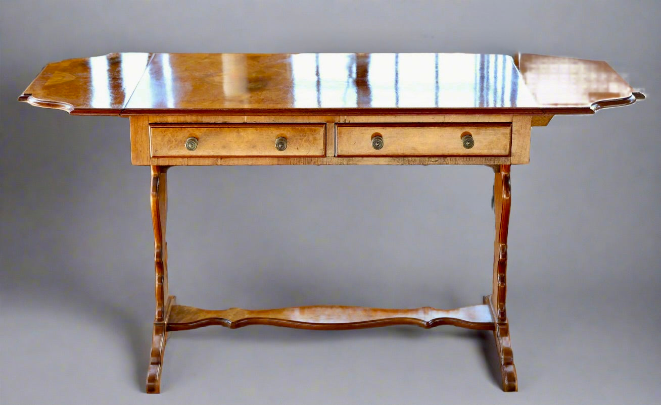 1930's Burr Maple Sofa Table