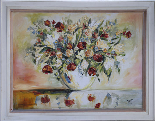 Large framed oil on canvas - Still Life