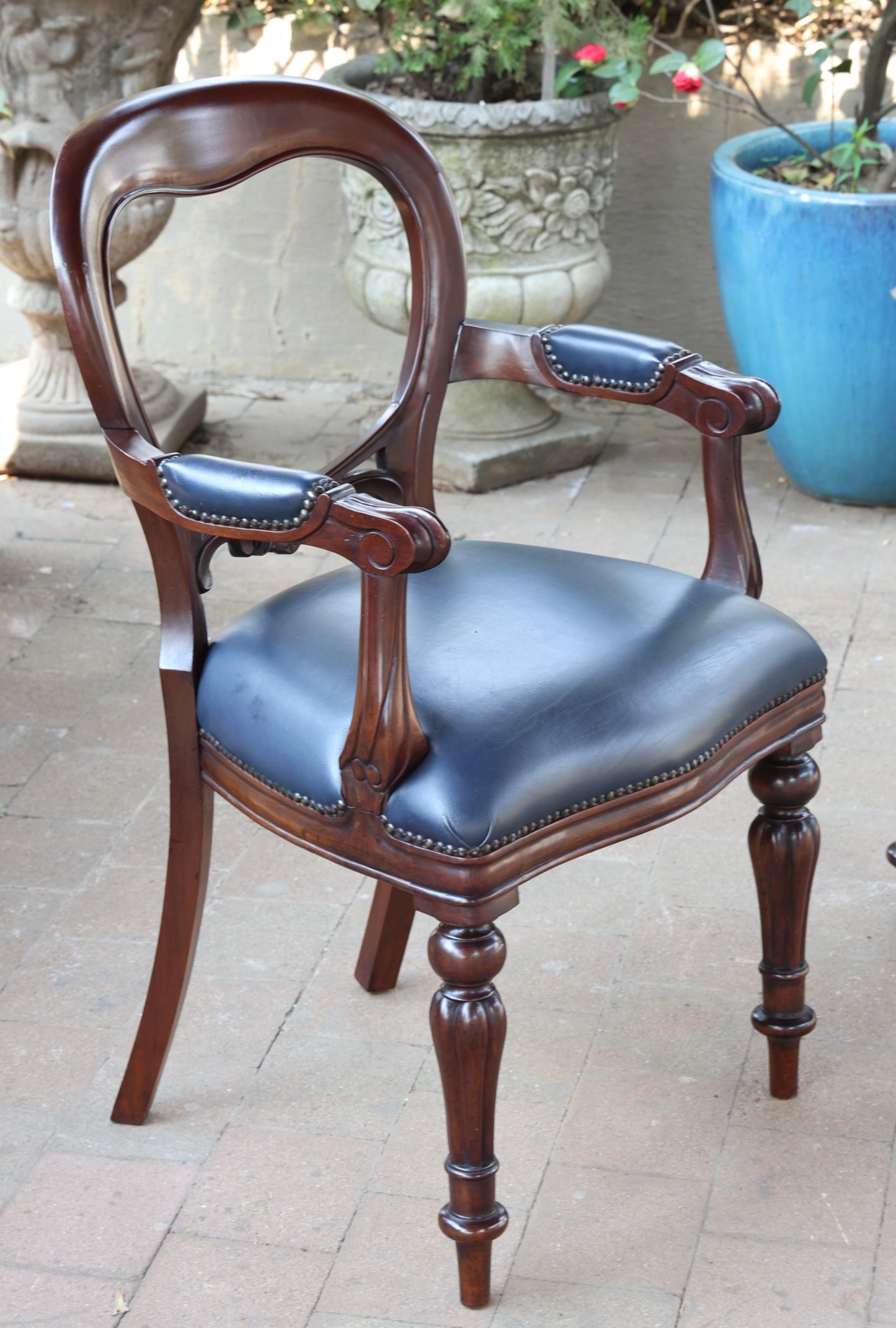 Pair of mahogany Victorian style Armchairs/Carvers