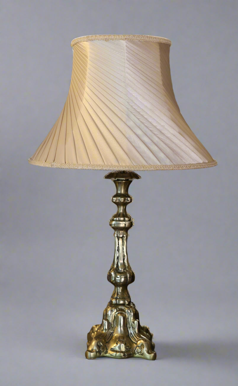 Pair of extremely heavy Cast Brass Table Lamps