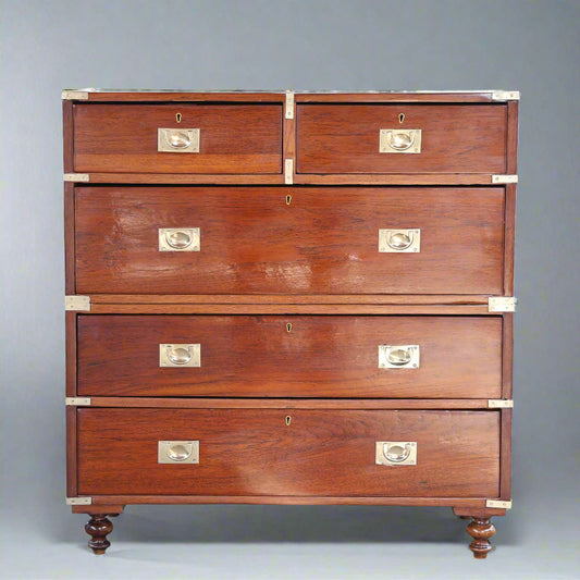Victorian teak Military/Campaign Chest