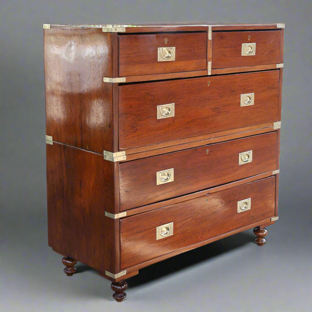 Victorian teak Military/Campaign Chest