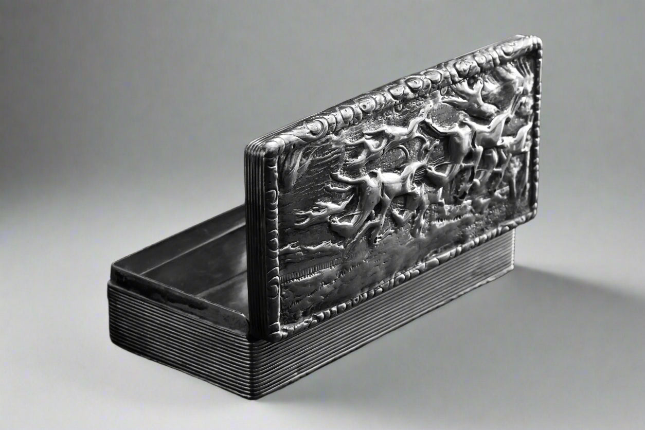 George IV Antique Silver Hunting Snuff Box, Thos. Shaw