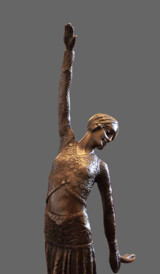 An Art Deco style Bronze Sculpture on Marble Base - After Chiparus