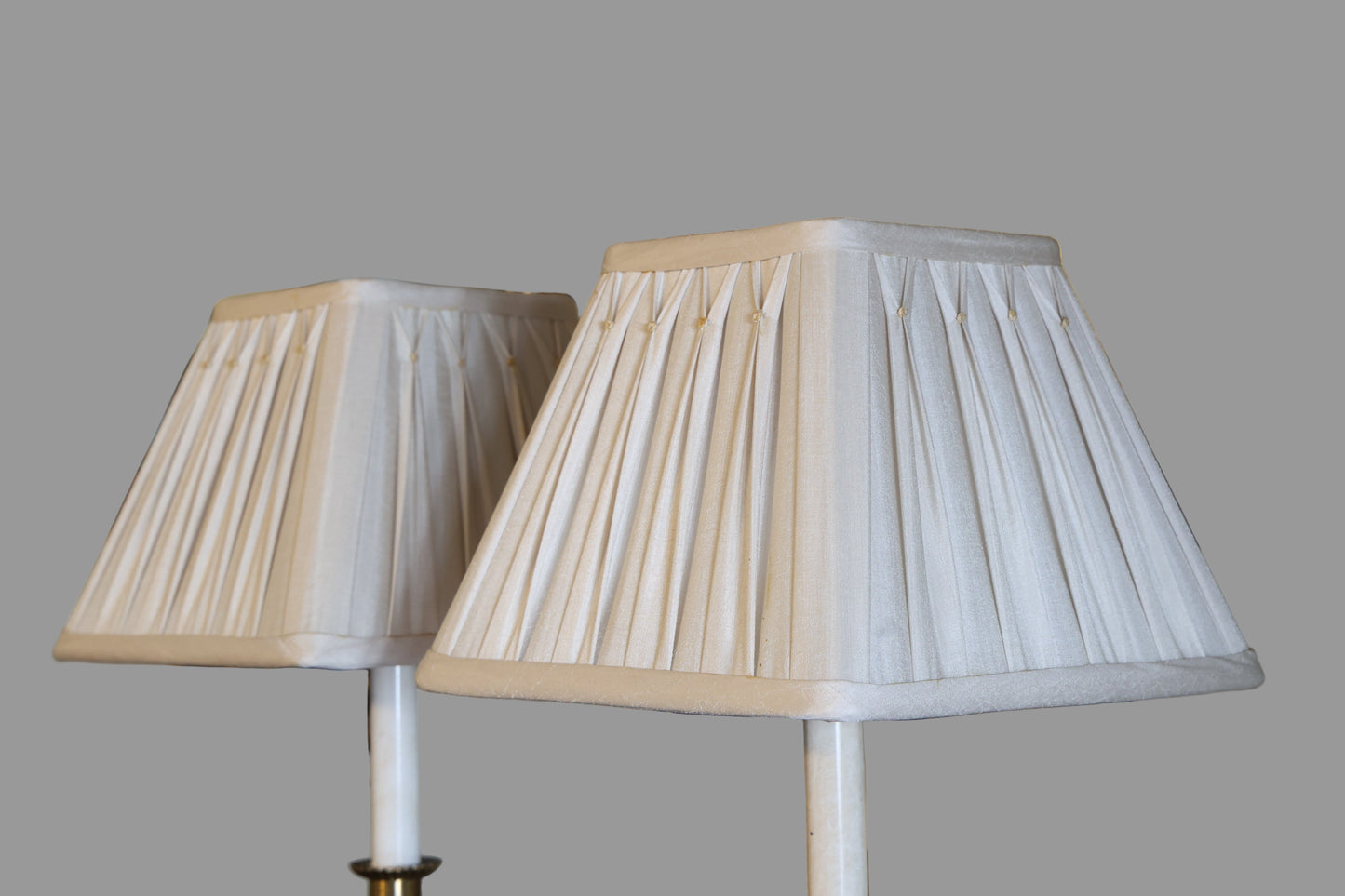 Pair of turned Mahogany Lamps