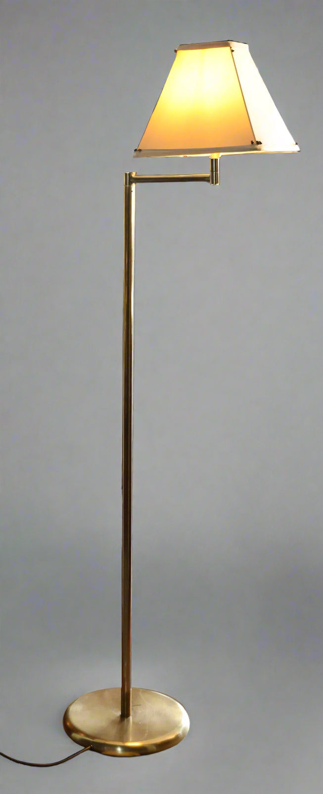 Italian Brass Swing Arm Floor Lamp
