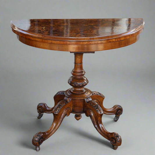 Victorian burr walnut Card Table