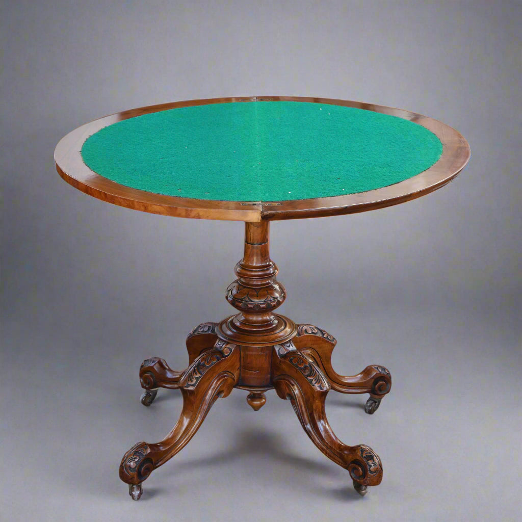 Victorian burr walnut Card Table