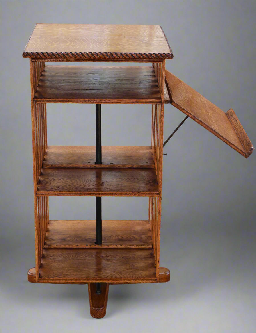Edwardian oak Revolving Bookcase