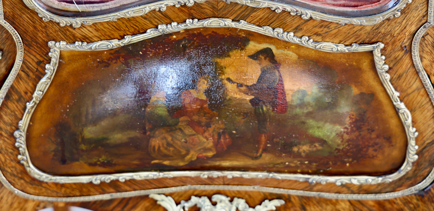 Antique French rosewood Vernis Martin Display Cabinet