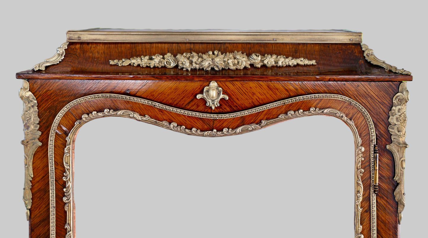 Antique French rosewood Vernis Martin Display Cabinet