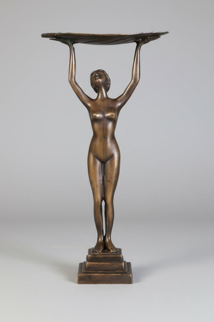 Bronze Figurine of a Lady holding a leaf