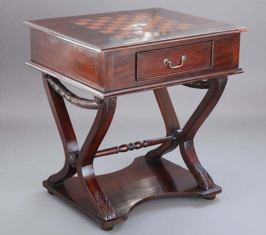 Contemporary mahogany Games/Chess Table