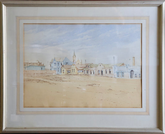 Signed Simon Parkin of "Kirch Street, Lüderitz" - Watercolour