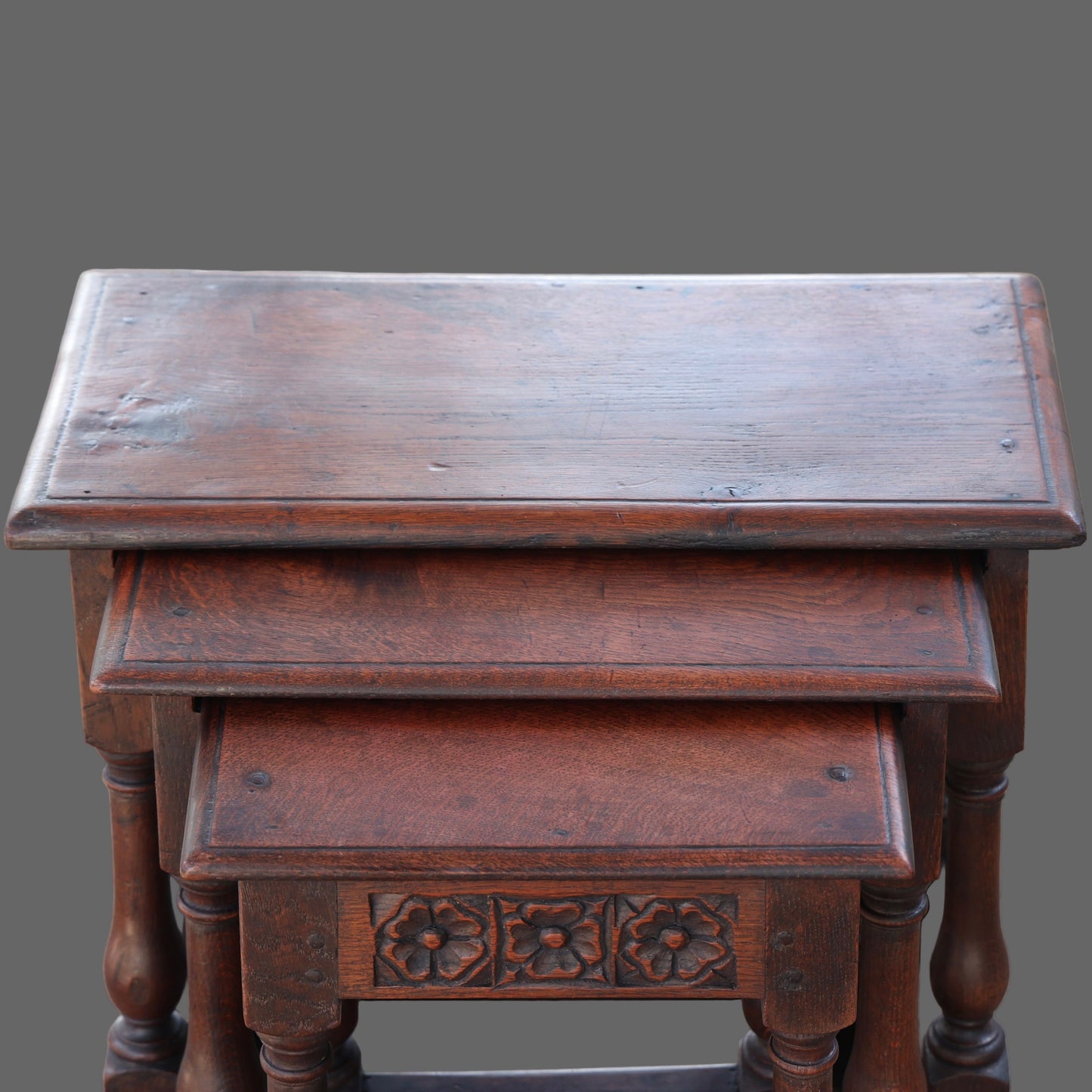 Early 20th Century Country oak Nest of Tables - SOLD