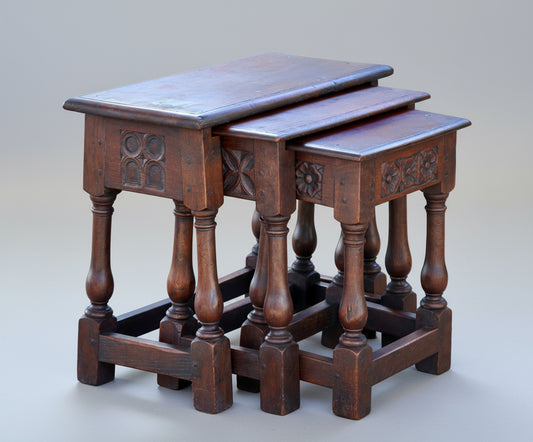 Early 20th Century Country oak Nest of Tables - SOLD