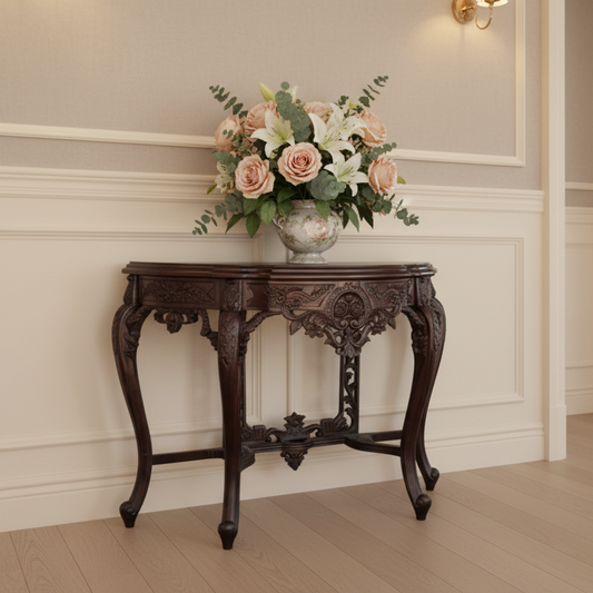 Ornately carved mahogany Console Table
