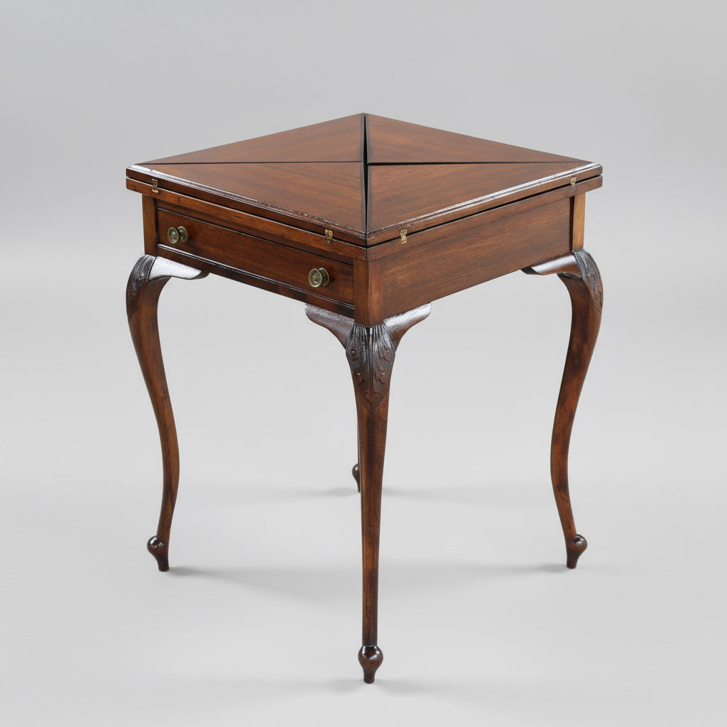 Edwardian mahogany Envelope Card Table
