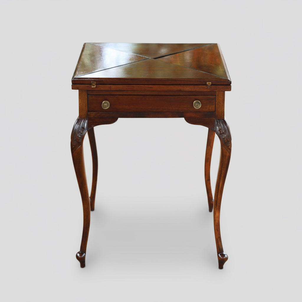 Edwardian mahogany Envelope Card Table