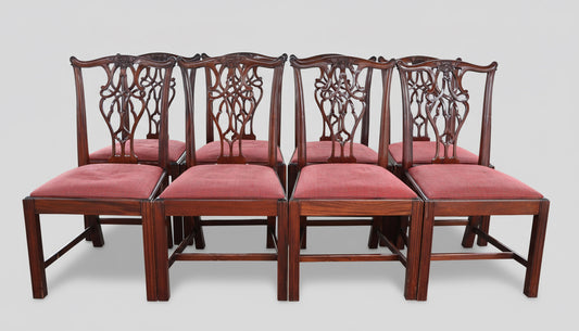 Set of Eight Griffiths & Griffiths mahogany Chippendale style Dining Chairs - SOLD