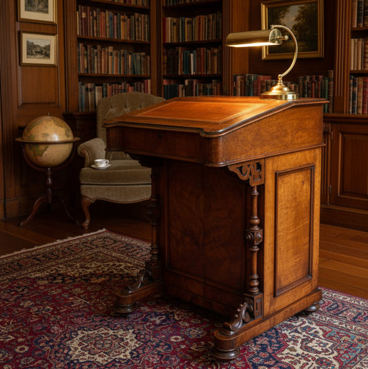 Victorian Walnut Davenport