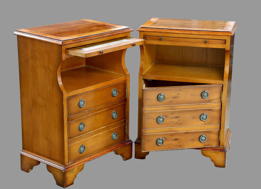 Pair of yewwood Pedestals