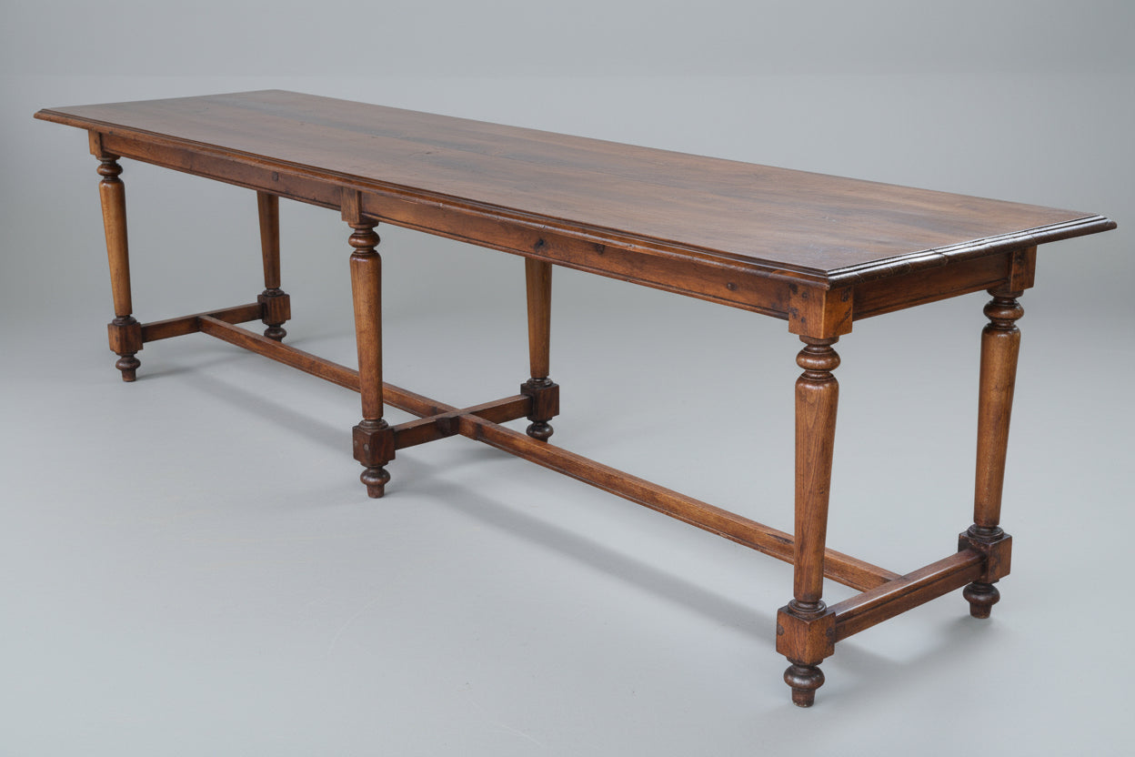 Antique pine 3 meter Refectory style Table, early 20th century