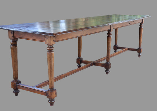 Antique pine 3 meter Refectory style Table, early 20th century