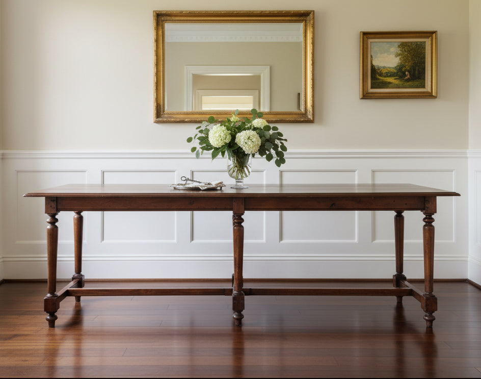 Antique pine 3 meter Refectory style Table, early 20th century